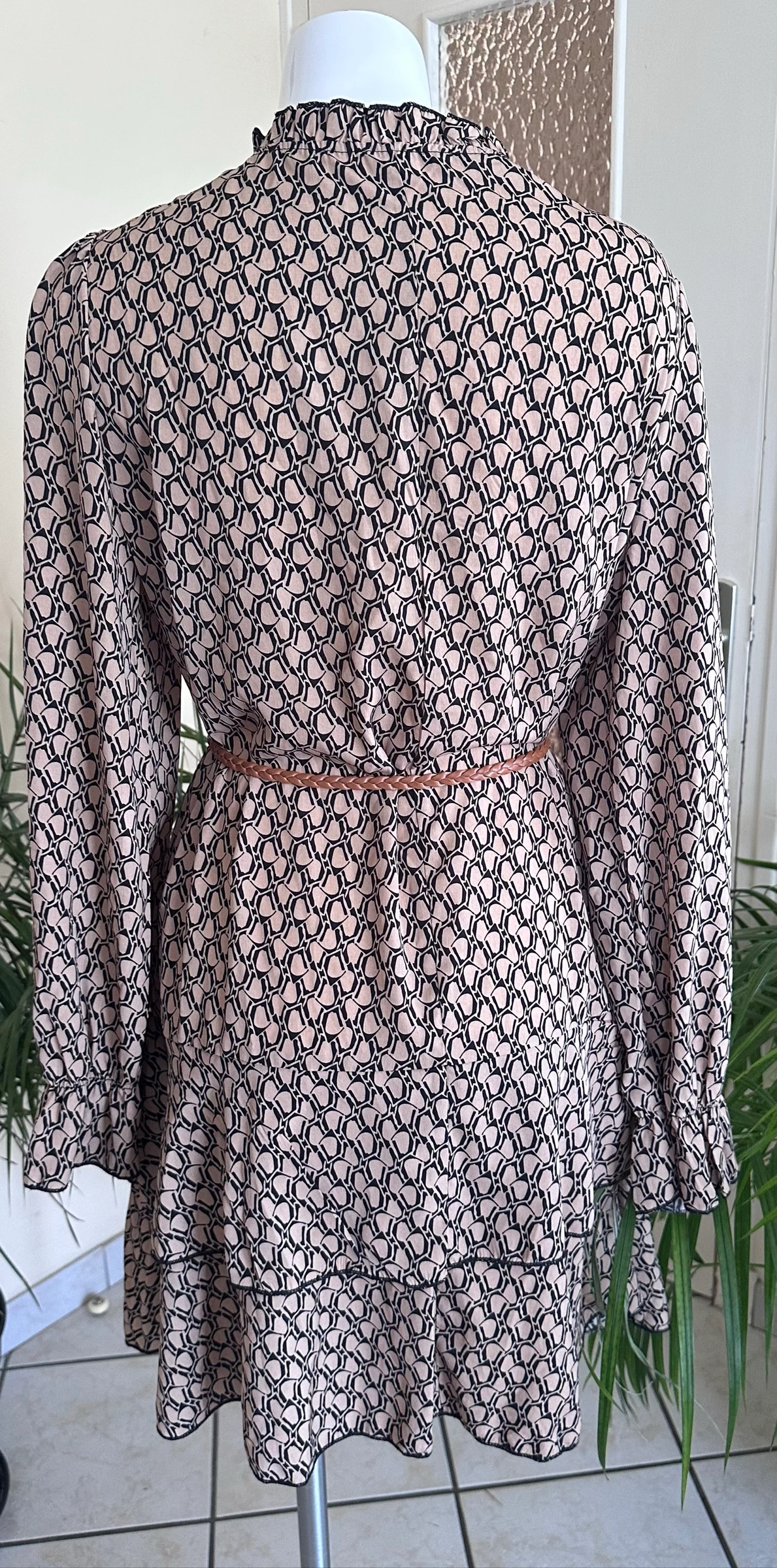 Fluid dress NEW printed black & brown – Size 38/40 – photo 6